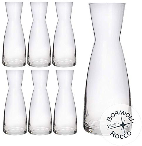 Rocco Bormioli Ypsilon - Set di 6 caraffe in vetro Star Glass trasparente da 1 litro - Made in Italy