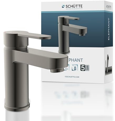 Schütte Elephant 34212 élégant vidange, Robinet de Salle de Bain avec Excentrique Pop-up et lavabo Graphite Mat