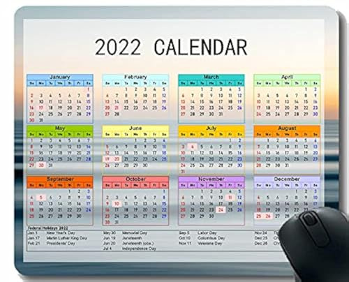 Spelmusmatta 2022 års kalender med semester, havshimmel horisont spelmusmatta