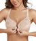 DotVol Women's Front Closure Underwire T-Back Full Figure Plus Size Unlined Seamless Bra(Beige,42DD)