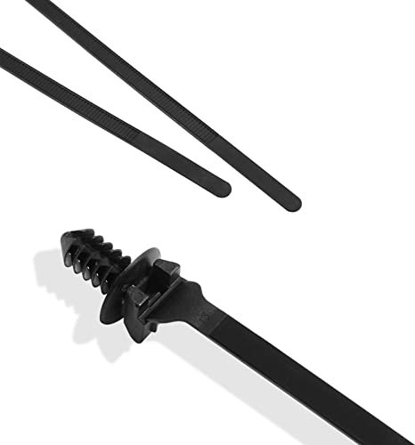 HARSKIYER 30Pcs Black Nylon Cable Zip Ties, 8-1/4'' Length Heavy Duty Zip Fastener Cable Clips Nylon Push Mount Wrap Straps Cable Wire Ties for Household Electronic Auto Industry
