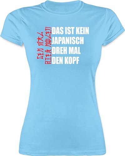 Shirt Damen - Party & Alkohol - GEH mal Bier Holen Japanisch Biertrinker Geschenk Bierliebhaber Bierfans Scherzartikel Biergeschenke Lustig - M - Hellblau - Sauf Partyshirt Alki dreh den Kopf Tshirt