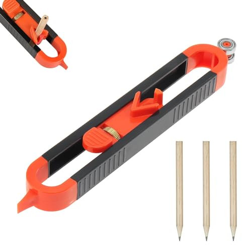 Konturenlehre,Duplikator mit Schloss,Profillehre,Profil Anreißlineal Konturenlehre,Kontur Vervielfältigungslehre,Konturenlehre mit Schloss,Werkzeug zum Kopieren von Unregelmäßigen Konturen,3 Bleistift