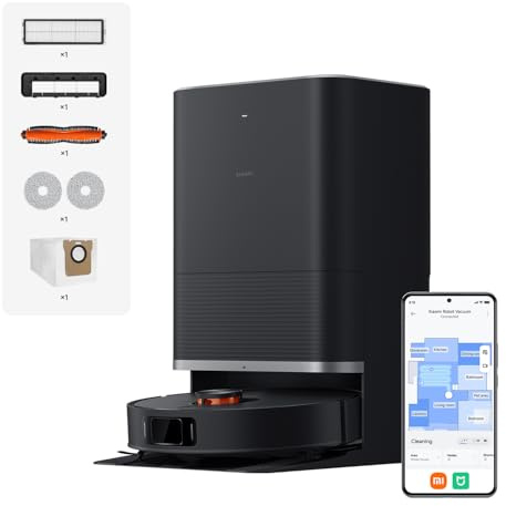 XIAOMI Robot Vacuum X20 Max, All-in-One Base with high-temp auto mop Wash & Fast Drying, 8000Pa Suction, Extendable Mopping Arm, LDS, Anti-Hair Tangle Brush, Carpet Detection, Mi Home App
