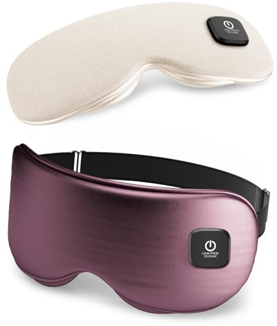 Heated Eye Mask - Cordless Eye Mask for Dry Eyes, Eye Relief, Improved Sleep, Washable Eye Heating pad for Travel and with Replaceable Shell