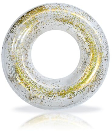 90cm Schwimmring mit Glitzer Gold für Kinder Erwachsene Teenagern,Pool Ring Schwimmreifen Aufblasbar Ring,PVC Aufblasbar Schwimmen Rings für Mädchen Jungen Schwimmbad Wasser Spielzeug Party Zubehör