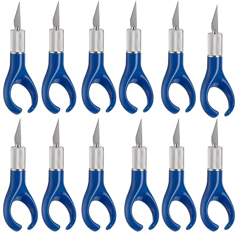 Alco-Albert 1448-15 - Juego de bisturís, 12 cuchillos para manualidades con 24 cuchillas de repuesto, cuchillo para tallar, cuchillo para manualidades