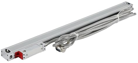 Linear Scale, 0.001mm 50 100 150 200 250 300 350 400mm Slim DRO Linear Scale 20x28mm Thin Small 1um Lathe Linear Encoder Grating Ruler Sensor for Milling Lathe Machine(350mm travel-0.001mm)