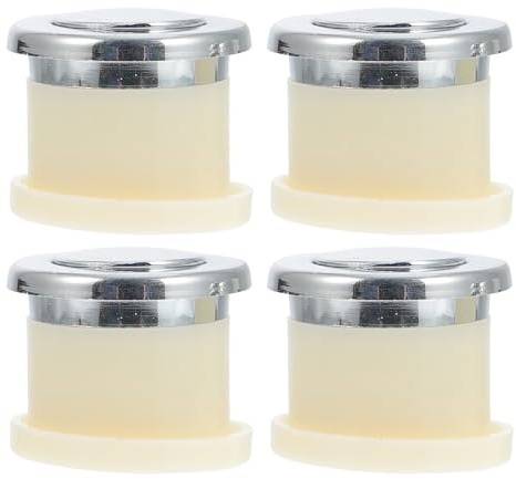 Veemoon Tiradores de Cajón Empotrados Resorte Oculto, Pomos Redondos Metálicos Plateados para Armarios y Cocinas Estilo Tatami, 4 Piezas, Herrajes de Aleación de Zinc para Muebles