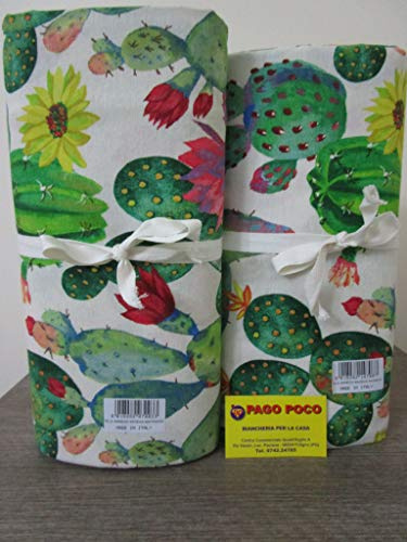 Pago Poco NOVITA !!!!! Telo Arredo Copritutto Multiuso Fantasia CACTUS 100% Cotone MADE IN ITALY !!! (270x270cm)