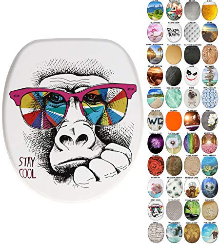 Sanilo WC Sitz mit Absenkautomatik, viele neue Toilettendeckel zur Auswahl, hochwertige Oberfläche, einfache Montage, stabile Scharniere (Stay Cool)