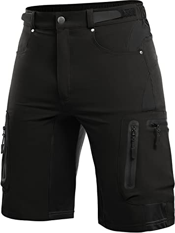 Cycorld Pantaloncini MTB Uomo, Pantaloncini Ciclismo Biciclette, Bici MTB Pantaloni Traspirante Shorts per Ciclismo (Nero