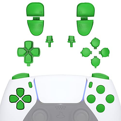 eXtremeRate Tasti per ps5 Controller BDM-030/040/050,D-Pad Trigger R1 L1 Grilletti R2 L2 Pulsante Share Option Ricambio per ps5 Joystick BDM 030 040 050-Verde
