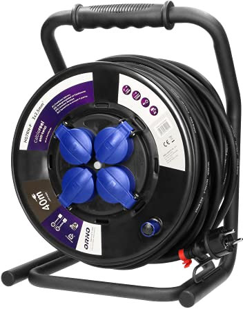 ORNO OR-AE-13157(GS) Tambor De Cable Sistema Al aire libre 20m / 40m Sistema de base anti-giro cuádruple IP44 3200W (30m)
