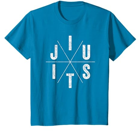 MMA BJJ Jiu Jitsu Gift Apparel T-Shirt Vintage Jiu Jitsu Brésilien Unisex-Adulte Noir Small Manches Courtes Coupe Classique