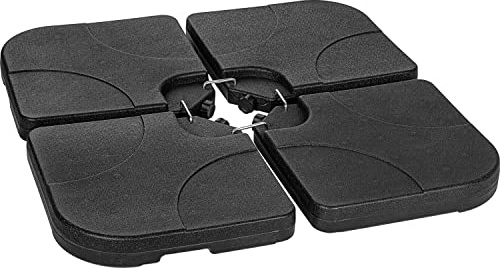 STILISTA® Sonnenschirmständer 4-teilig Schirmgewicht für Ampelschirm Bodenkreuz, eckig oder rund, eckig