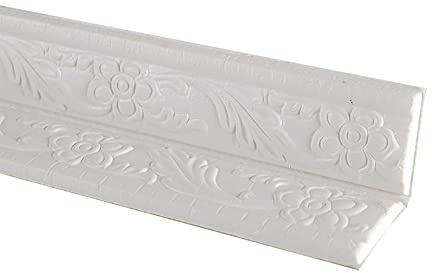 URFEDA Selbstklebende zierleisten Neatiease Flexible Zierleisten Sparpaket, zum Abziehen und Aufkleben, Deckenleiste, tapeten zierband, Wandverkleidung für Heimdekoration(2,3 m x 8 cm x 1 cm, Weiß)