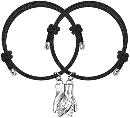 free-space par magnetarmband med locka ömsesidiga armband par gåvor för vän flickvän hans fru män älskare honom din vänskap, Metall