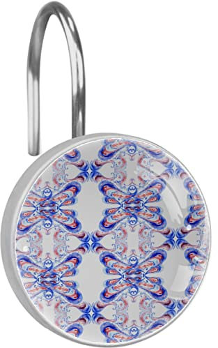 Ganci per tenda da doccia ad acquerello, doppi anelli per tenda da doccia, anelli per tenda da doccia, set di 12