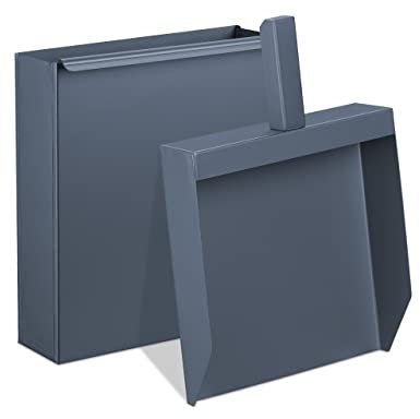 Relaxdays Vaschetta e Pala per la Cenere, Pulizia Camino, Stufa, Barbecue, Carbone, HLP 35,5x23x9 cm, Acciaio, Antracite