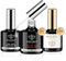 modelones 4 in 1 Nagelkleber und Top Coat Gel Uv und Nail Primer Set, 3 x 15Ml UV LED Gel Nagellack Base Coat Top Coat Uv, Nagelkleber für Kunstnägel Uv Top Coat, Überlack Nägel Gellack Maniküre Set