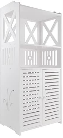 Lucn WVC - Estantería de baño, armario blanco para dormitorio, unidad de almacenamiento de pie, impermeable, para dormitorio, cocina, pasillo, armario, 40 x 25 x 90 cm