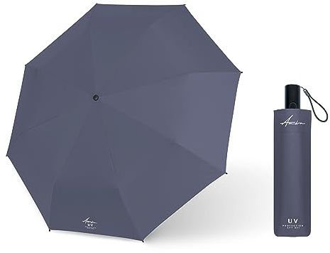 AMBRA Sturmfester Automatik Reise-Regenschirm mit UV-Schutz