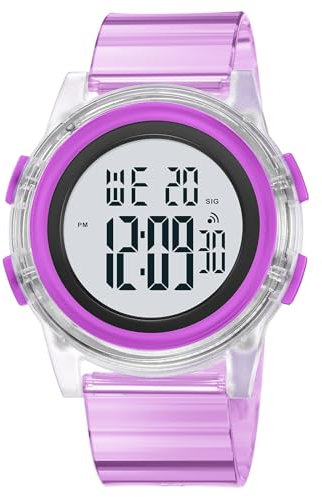 findtime Digitaluhr Damen Damenuhr Digital Armbanduhr Damen Sportuhr Damen wasserdichte Damenuhren Große Zahlenanzeige mit Weichem Gummiarmband und LED-Leuchtdisplay/Wecker/Stoppuhr