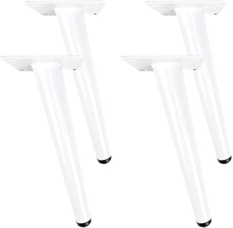 SZLXJMFL Tischbeine Eisen, 4 Stück DIY Tischfüße WeißWeiß Höhe: 10-100 cm Couchtisch/TV Tisch/Schreibtische/Kommode/Nachttisch Beine Möbelfüße Schräge Kegel Galvanikfläche-10cm/3.9in