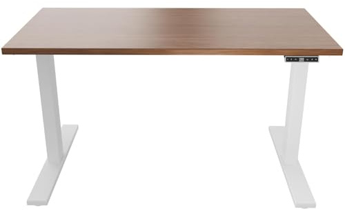 Höhenverstellbarer Schreibtisch E-WonderTech, EWT1808008, Platte 008 Lincoln wallnuss, Gestell 333 schwarz, H 630-1280 x B 1800 x T 800