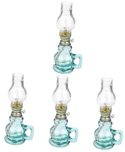 TOPBATHY 4 Stück Retro-Petroleumlampe innenbeleuchtung hochzeitsdekoration Camping Öllampe Petroleumlaterne Licht Dekorative Öllampe Retro-Öllampe Öllaternen für den Innenbereich Glas