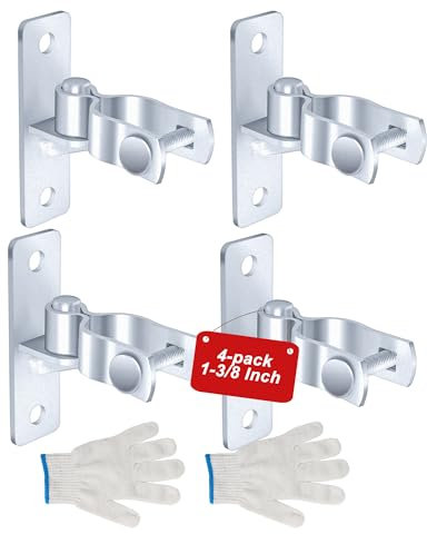 Wall Mount Gate Hinges 1-3/8, 4 Pack Heavy Duty Gate Hardware for Fence