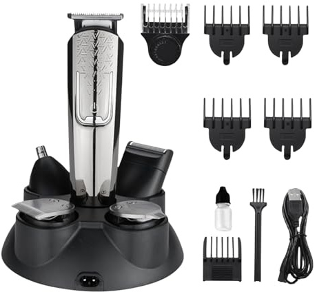 Electric Hair Clipper Kit, Trimmer Kit for Men Full Set, Mens Shaver and Beard Trimmer, 1 to 12 mm Length Setting, 5 in 1 Trimmer for Beard, Hair, Ear, Nose, Intimate Area