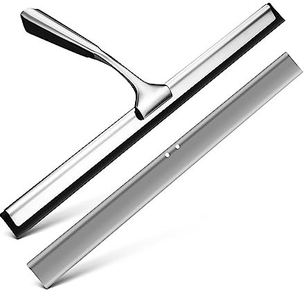 1 Jeu Essuie-Glace De Salle De Bain Grattoir De Nettoyage De Miroir De Salle De Bain Nettoyage De Voiture Raclettes De Nettoyeur De Raclette à Vitres Acier Inoxydable Ipetboom