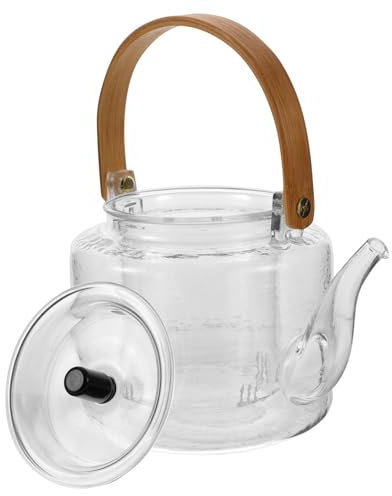 LALADEFIEE Glass Teapot Hammered Texture 1000ml Heat-Resistant Tea Kettle Inner Infuser Suitable for Household and Restaurant Use, Sturdy Borosilicate Glass Tea Pot for Brewing and Boiling Water