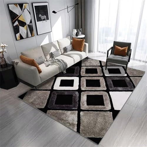 Kunsen 100X160CM Kleine Teppiche Abstrakter Kurzhaar Wohnzimmer Korridor Hotel Dekoration Teppich Für Balkon Mehrfarbig Flickenteppich Groß