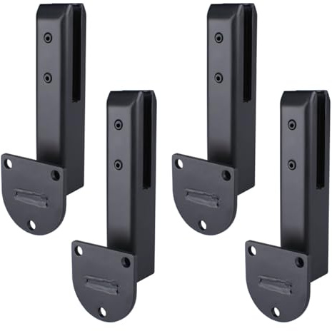 YFJBDKS Support de Montage latéral en Verre de Nouvelle Version, système de Garde-Corps en Verre en Acier Inoxydable/Pinces à Verre, pour Rampe d'escalier de Balcon,Noir,4 Pack