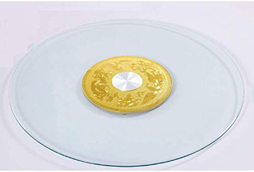 Generisch Lazy Susan-Drehteller, großes drehbares Tablett, Lazy Susan-Drehteller aus gehärtetem Glas mit leisem Kugellager, 10 mm dick