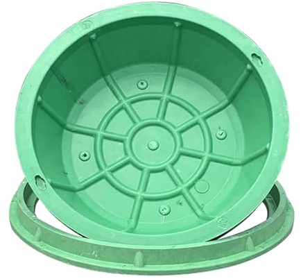Couvercle de Regard Couvercle De Regard Rond Et Cadre (lot De 1 2 3 4 5), Couvercle De Regard D'égout Intégré Pour Pelouse De Jardin, Couvercle De Remplacement De Fosse Septique Verte(1 pack,Dia 800mm