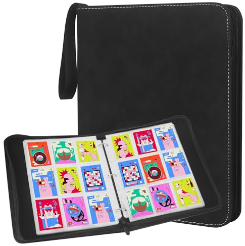 Álbum de para Cartas, 900 carpetas de tarjetas de comercio de 50 páginas, carpetas de tarjetas de colección, cumpleaños de coleccionistas de tarjetas de regalo y niños (negro)