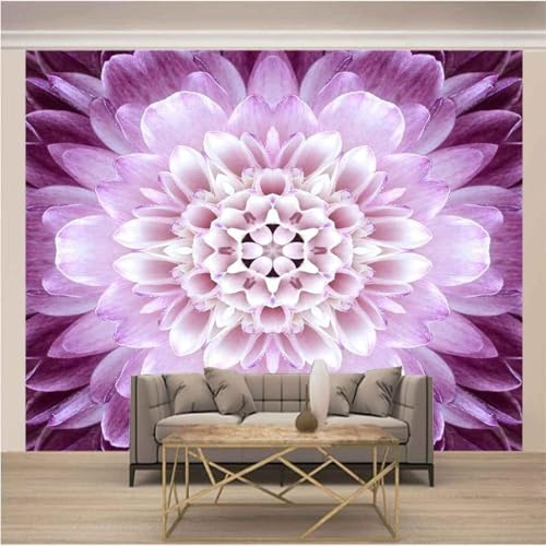 XLMING Art Simple Et Tridimensionnel De La Fleur Violette 3D Papier Peint Luxe Décoration Manger Adulte Intérieure Salon Canapé Chambre Fond TV Mur-150cm×105cm