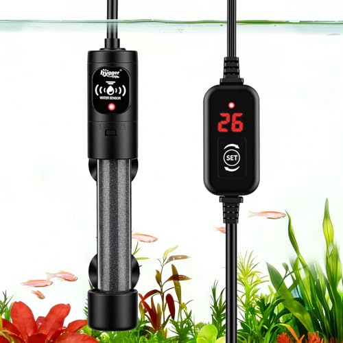 hygger Riscaldatori per Acquario 25W, Sommergibile Riscaldatore Acquario per Tartarughe con Regolatore di Temperatura da 7,5 a 19 Litri (15-34°C)
