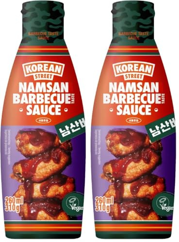 [Korean Street] Coreano Salsa Barbacoa Smoky (310g)- Salsa asiática multifuncional (Dulce y Umami), para bistec, hamburguesas - hecha en Corea, Vegetariana, sin GMO (Paquete de 2)