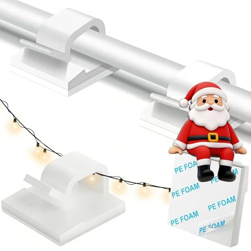 KLJ Kabelhalter selbstklebend Outdoor und Innenraum klebehaken 50 Stück | Weiß kabel organizer für Kabelmanagement,Kabelclips für Schreibtisch kabelbefestigung,kabelklemmen für Lichterkette