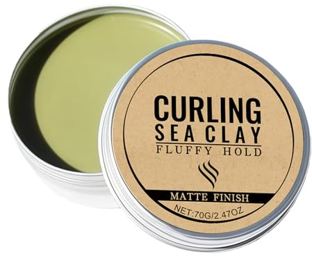 Eoixuqba Curling Hair Clay, 70g Hair Styling Clay With Matte Natural Finish, Styling Wax Paste, Versatile Curling Pomade, Non-Greasy Formula For Adults, Home, Travel, Vacation, Dating