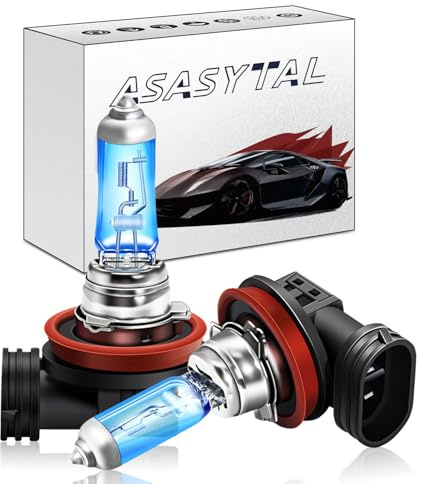 Asasytal H8 12V 35W Halogenlampe, 5000K Warmweiß für Auto Nebelscheinwerfer/Motorrad Scheinwerfer, 2 Stück