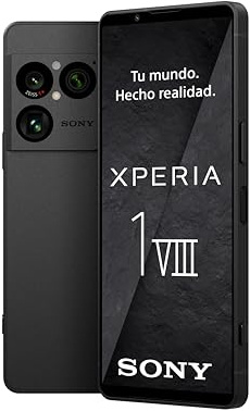 Sony Xperia 1 VIII - Pantalla OLED HDR FHD+ de 6,5 19,5:9 120Hz, Triple cámara con Nuevo teleobjetivo, Xperia AI, Batería 2 días, Audio 3,5 mm, Dual SIM, Negro Grafito