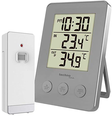 Technoline WS9175 Station météo intérieure et extérieure avec émetteur, Argenté
