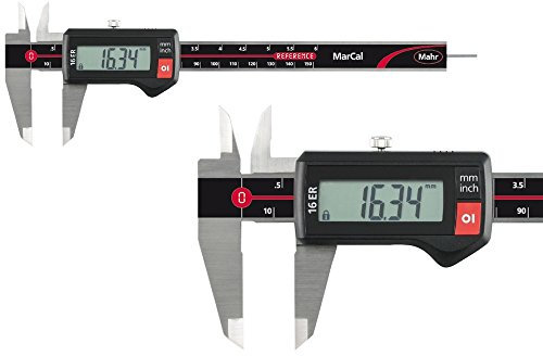 Mahr MarCal 16 ER digitaler Messschieber (Messbereich 0-150 mm, eckiges Tiefenmaß, ohne Datenschnittstelle, inkl. Feststellschraube) 4103012