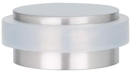 EVI Herrajes | Klebe-Türstopper Mini | Ø24x12 mm | Edelstahl Finish Matt | Weißer Gummi aus Natursilikon | Sehr gute Haftung | 100% zweckmäßig | Mod. I-163x12B